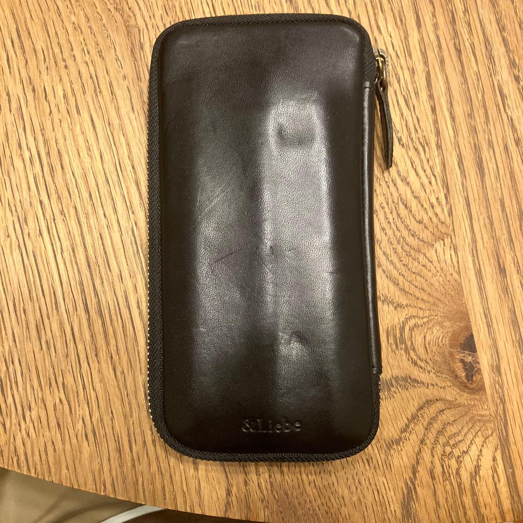 &Liebe ジップペンケース スムースブラック