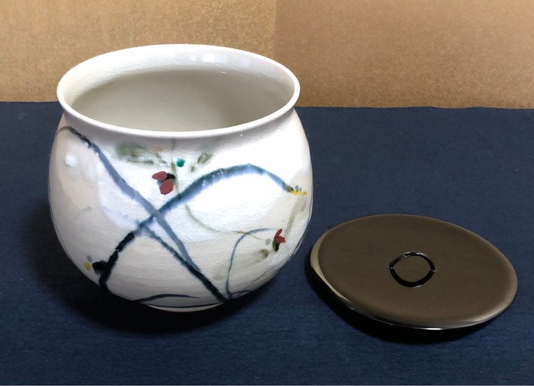 《レ》茶道具 水指 栗三清閑 浅野廉 塗蓋付 略歴 共箱　251117え2