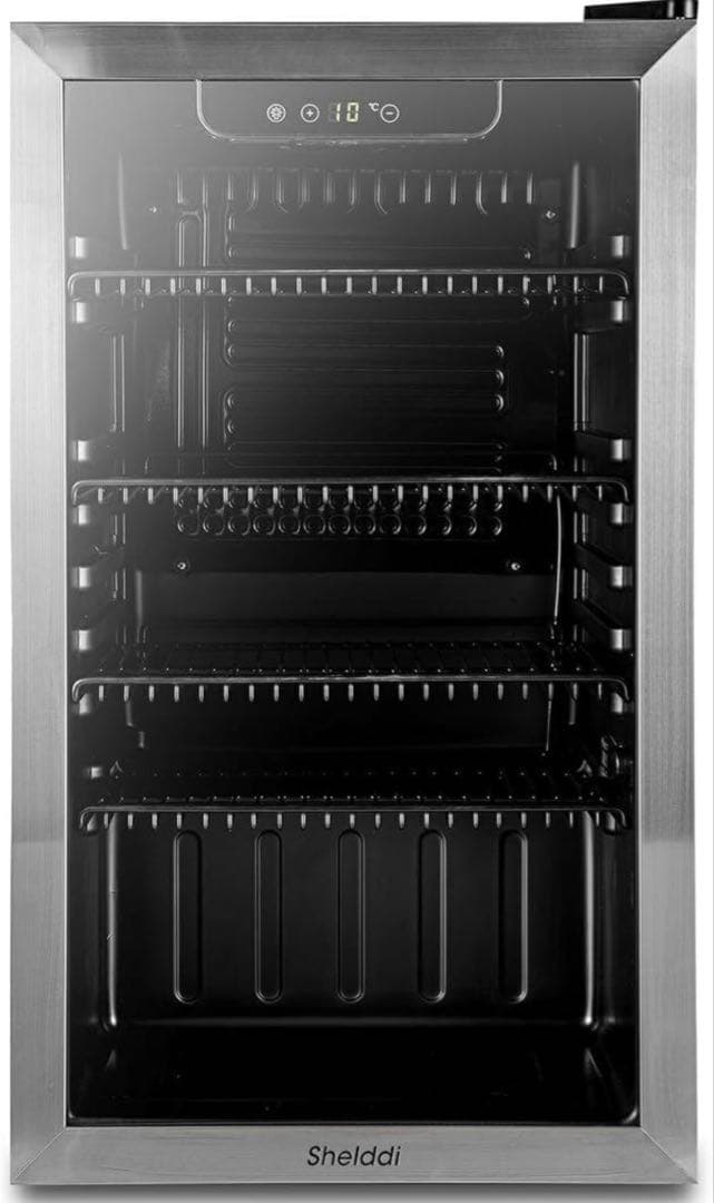 Shelddi 透明ガラス冷蔵庫 新品「送料込み」