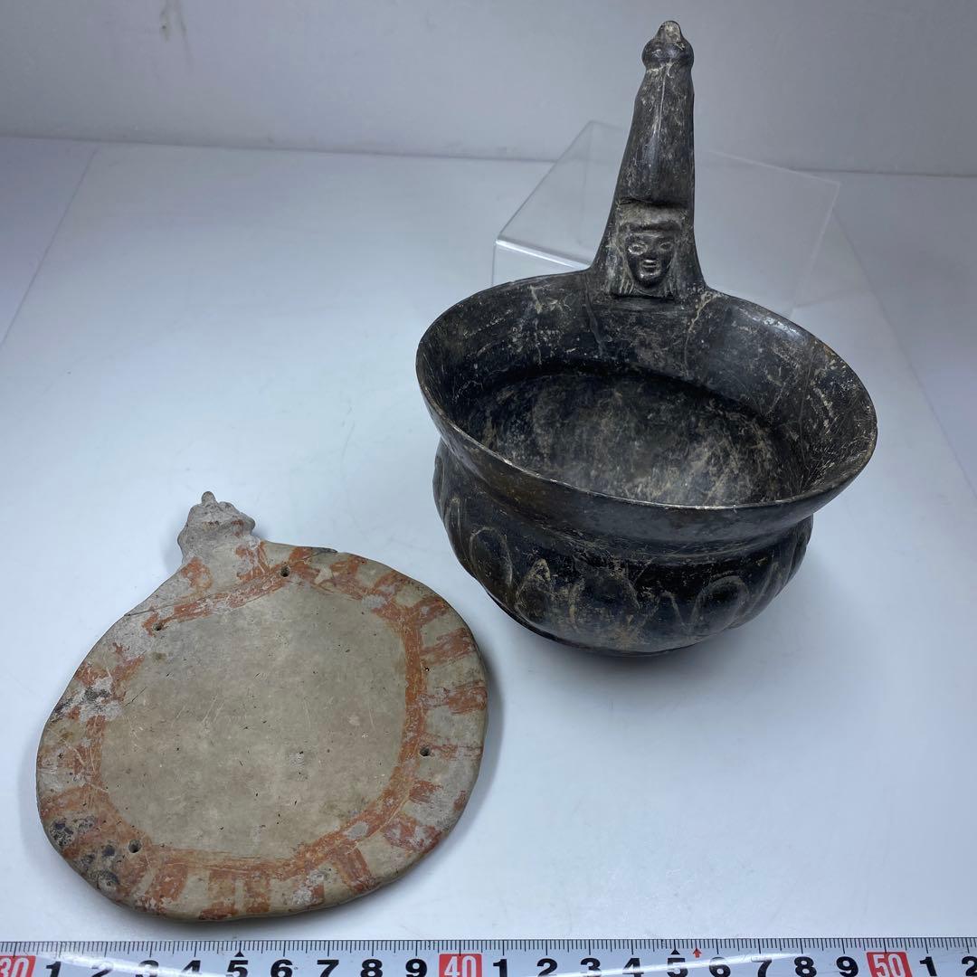 専用　古代　ペルー土器　紀元前　直径11.9㎝　タカチ　東な7-0217①