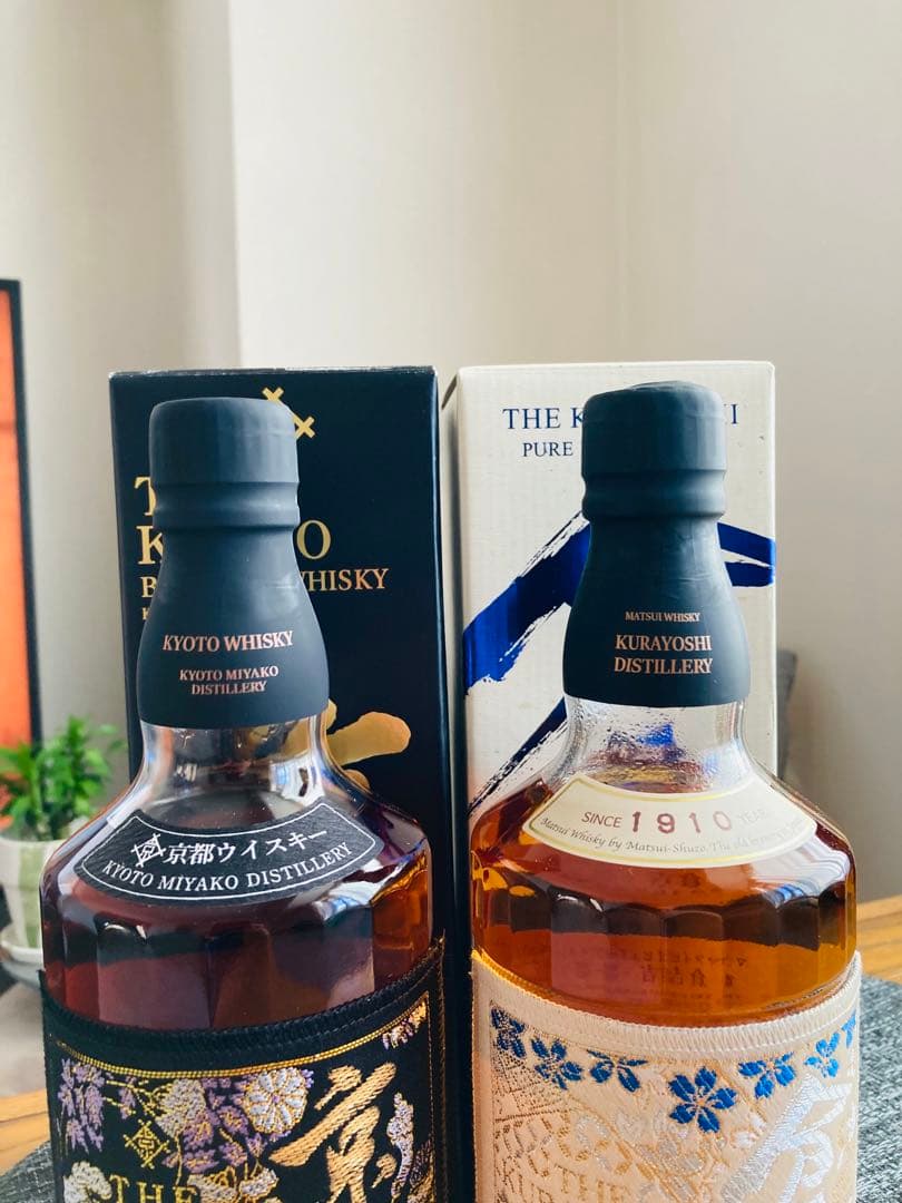 ★京都ウイスキー　西陣織黒帯＆マツイピュアモルト倉吉帯ラベル　各新品未開封美品‼️