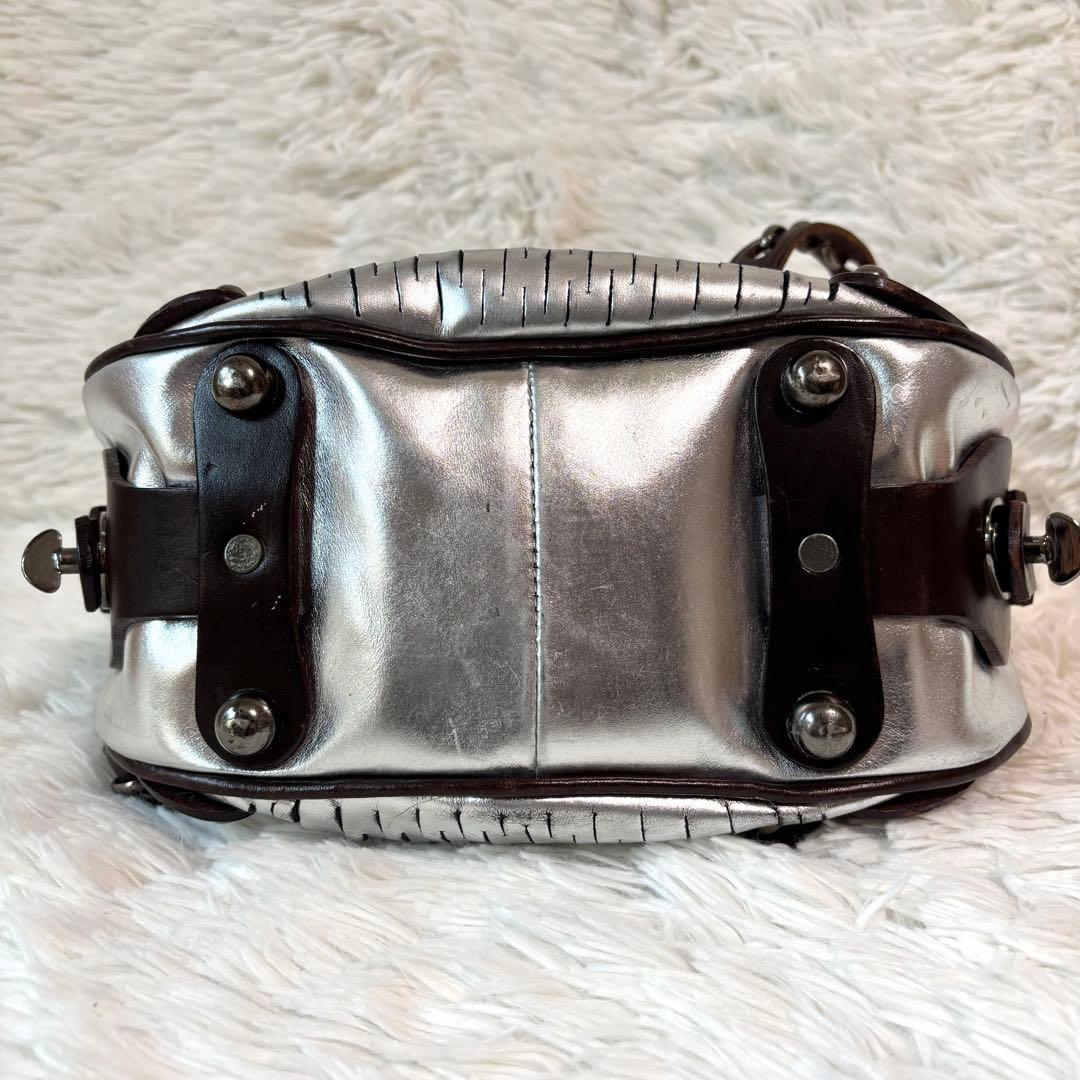 レア保存袋付✨ジャマンピュエッシュ パーティーバッグ メタリック 肩掛け レザー