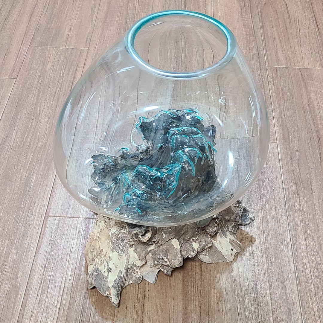 水槽 アクアリウム 流木ガラス オブジェ 流木土台 金魚鉢 花瓶