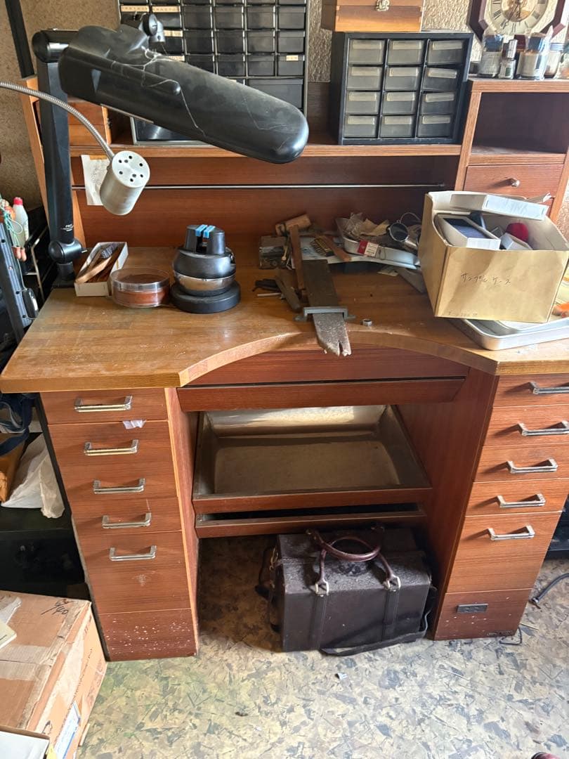 彫金机作業台 片袖デスク引き出し付き机　ヴァルガ330さん専用