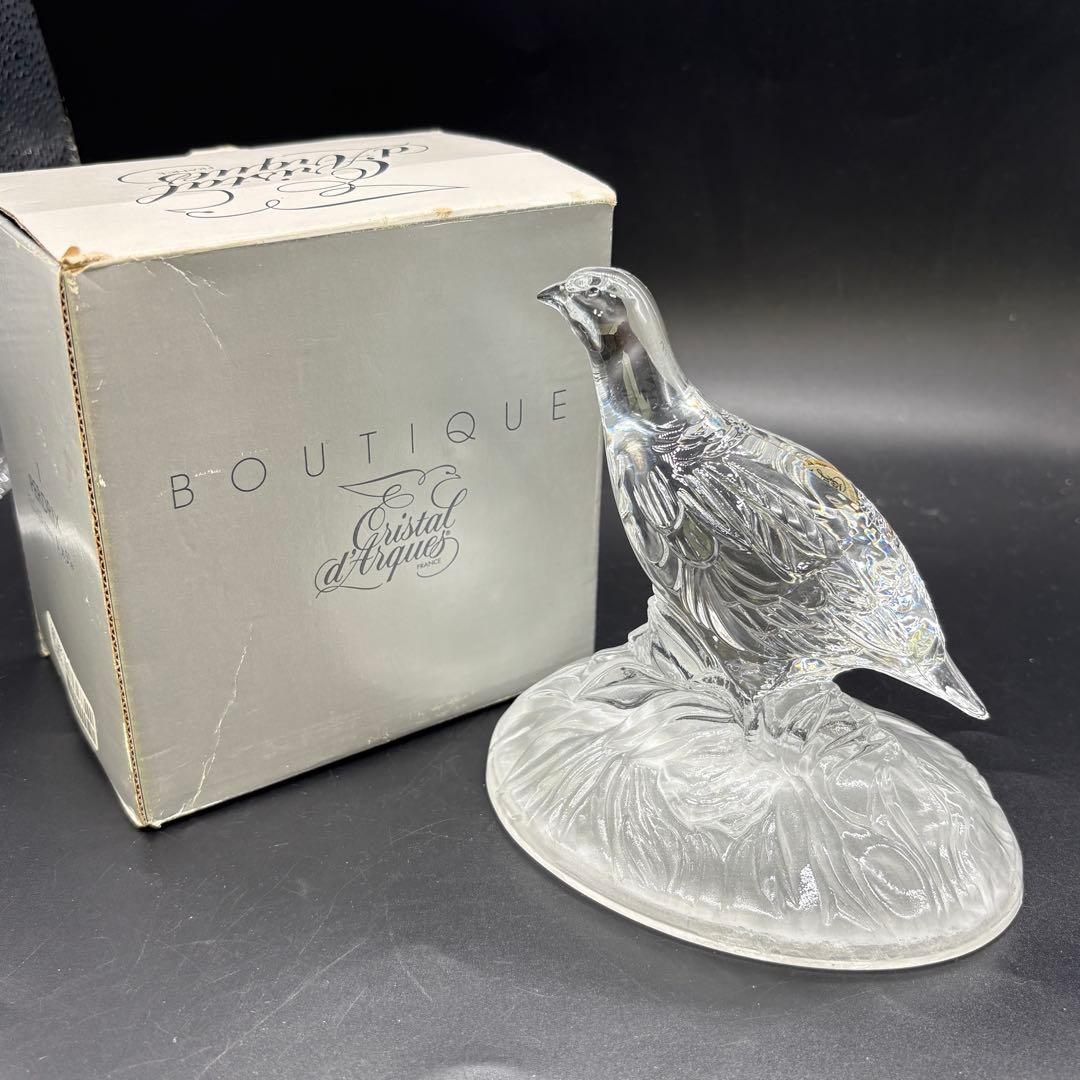 箱付き　クリスタル・ダルク　 オブジェ 置物　ペルドリ　山うずら no.173
