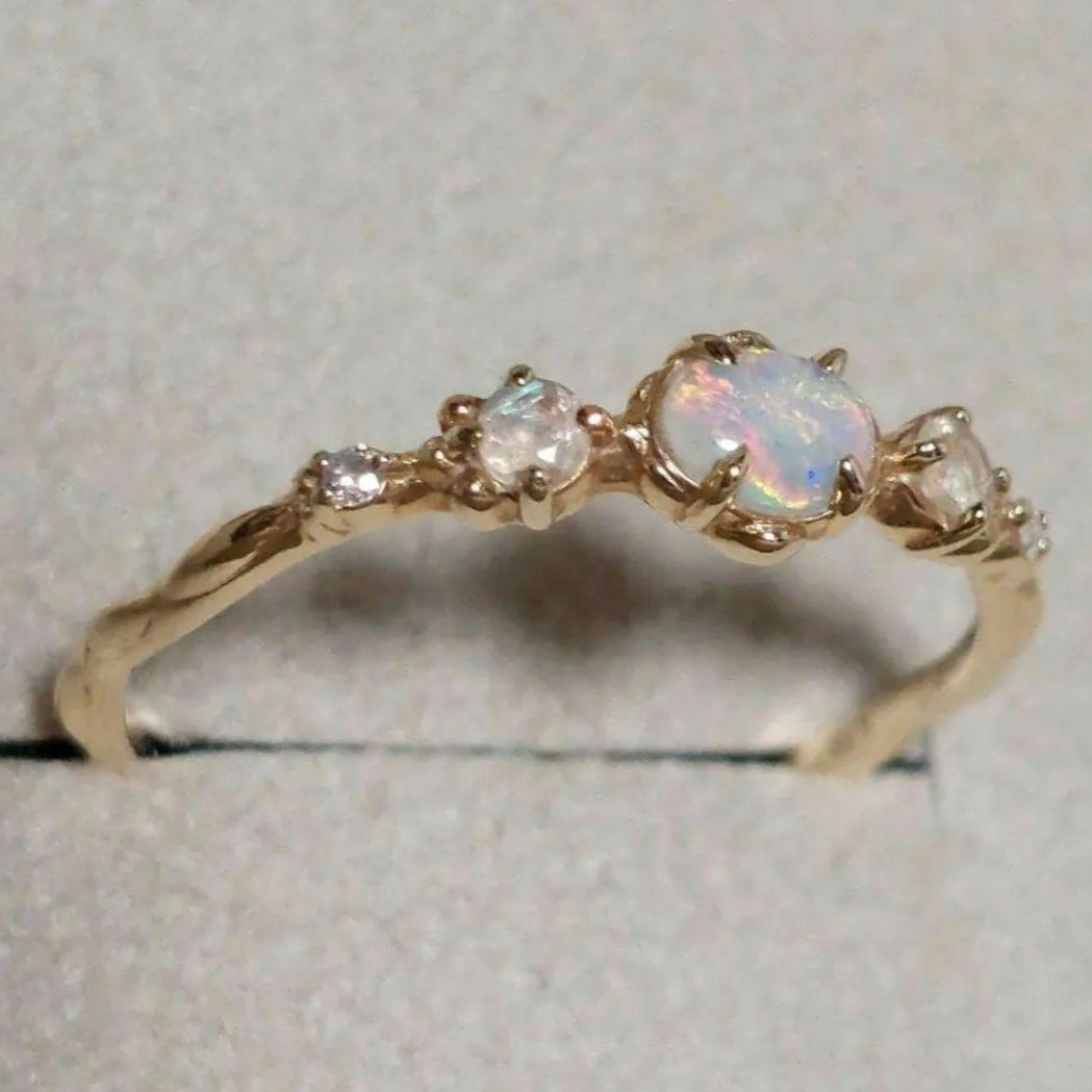 美品⭐ノジェス★オパールダイヤリング11号★アガット★エテ