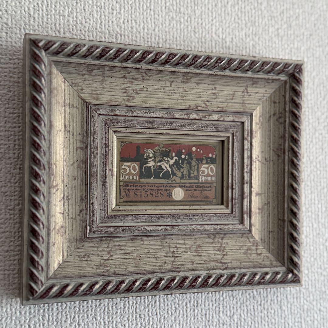 本物保証 アンティーク額装＋希少ノートゲルト2点 ドイツ~静謐と躍動の歴史~