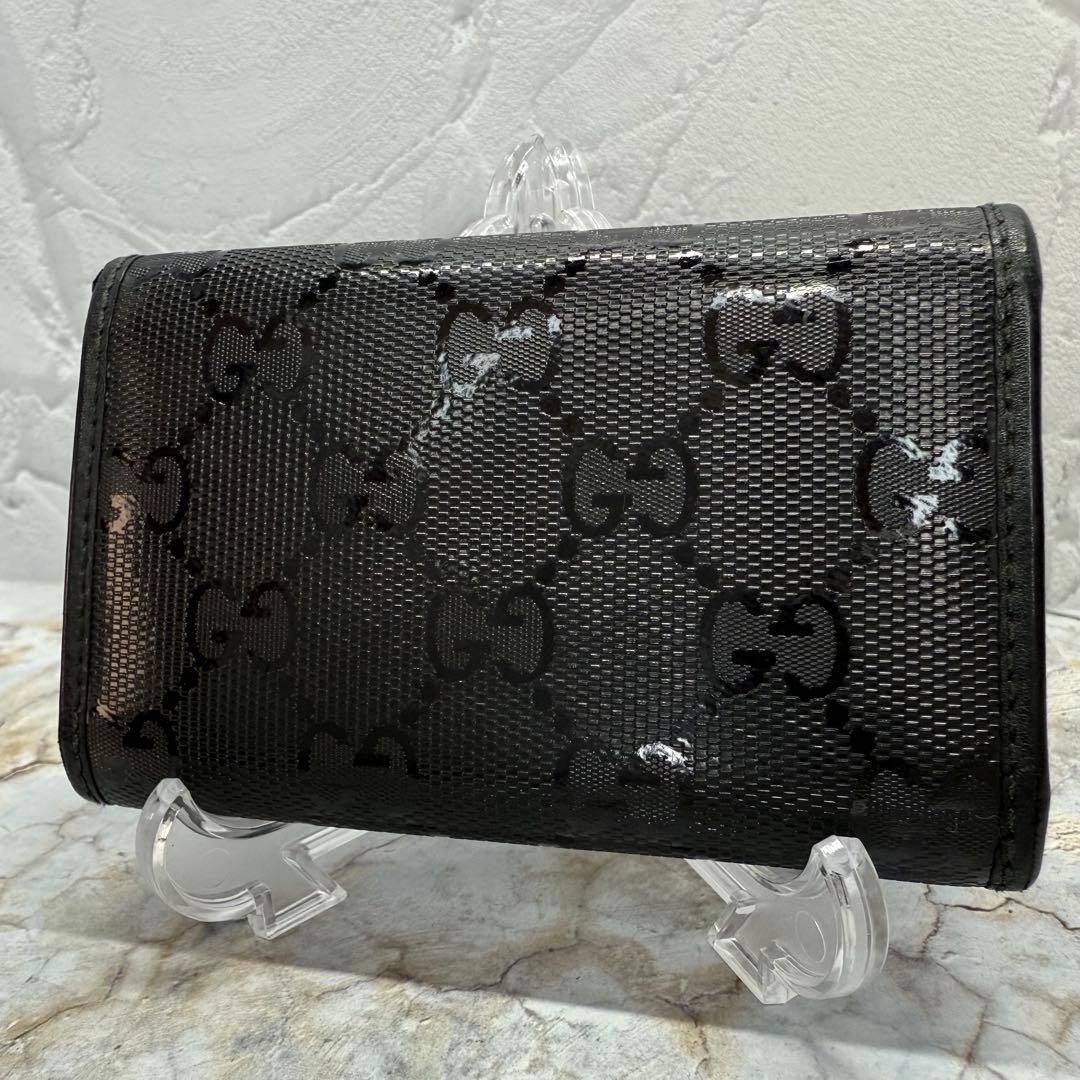 ★GUCCI★グッチ　ブラック PVCレザー キーケース