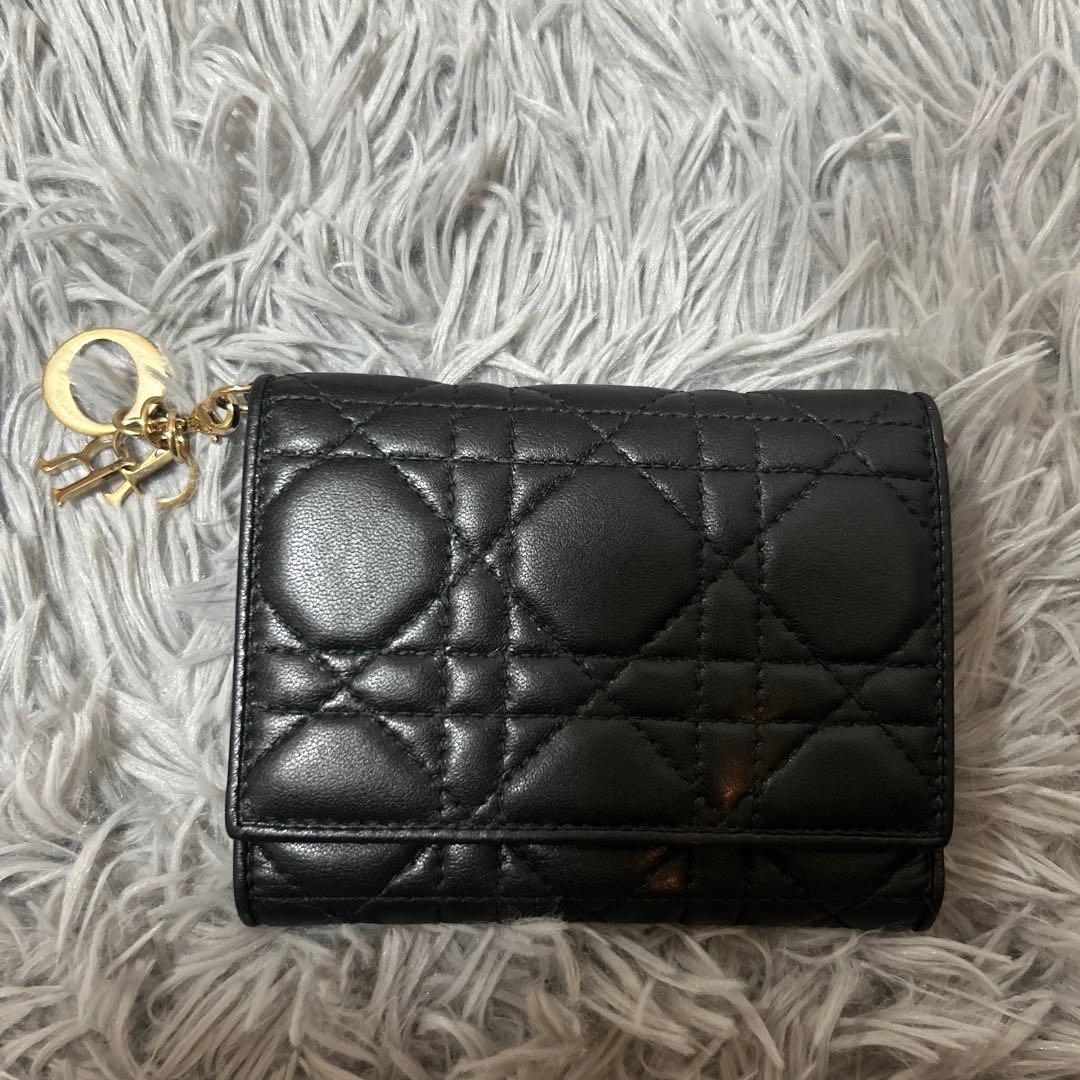 Christian Dior ブラック 三つ折り財布