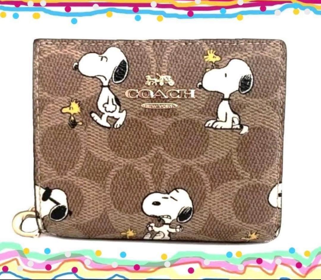 COACH X PEANUTS 2025新作 スナップ ウォレット二つ折財布