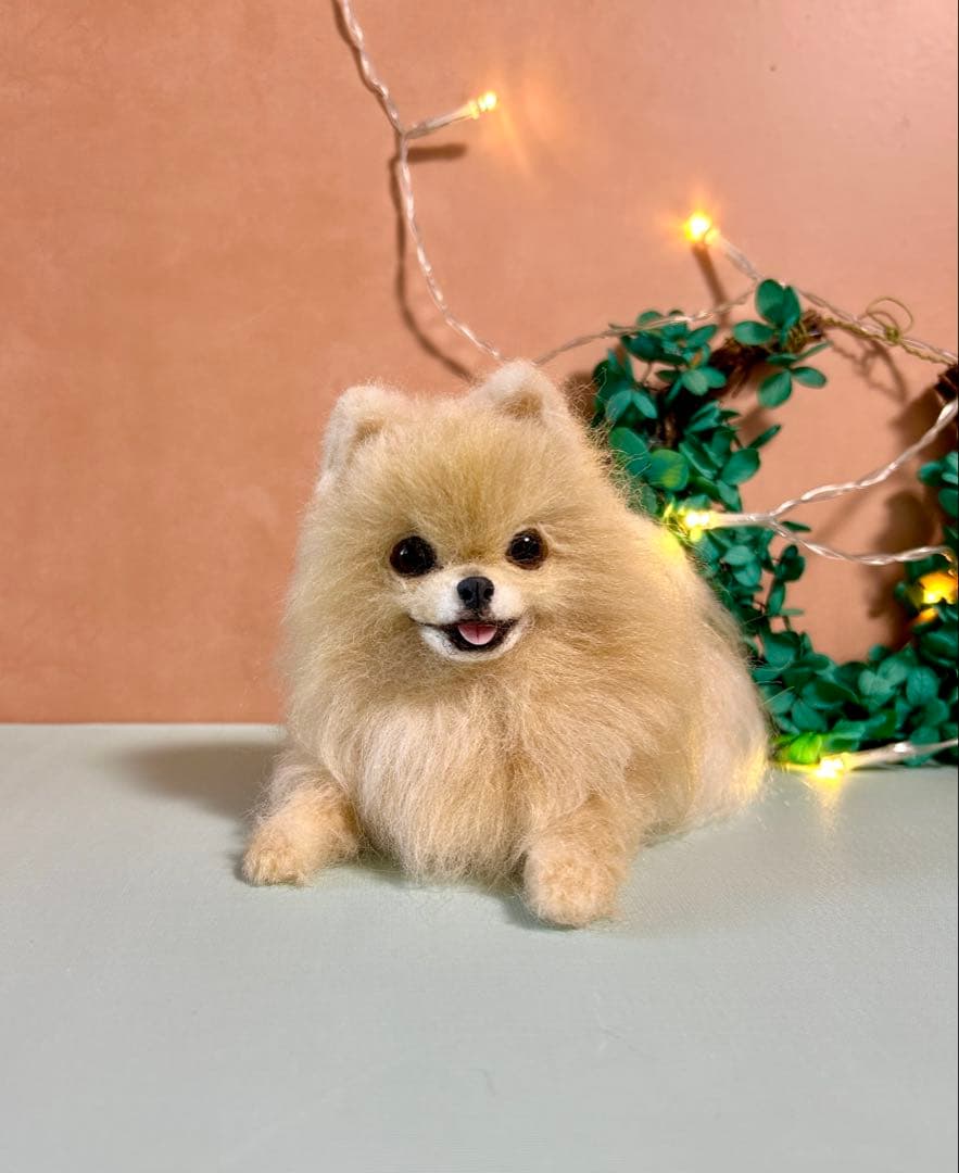 羊毛フェルト　ふわもこポメラニアン