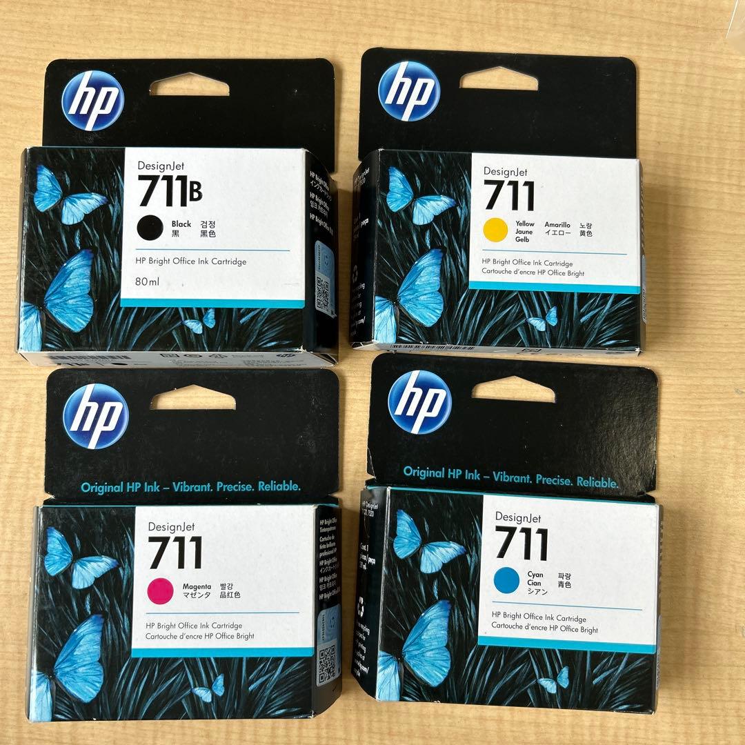 【新品】HP DesignJet 711B インクカートリッジ 4個セット