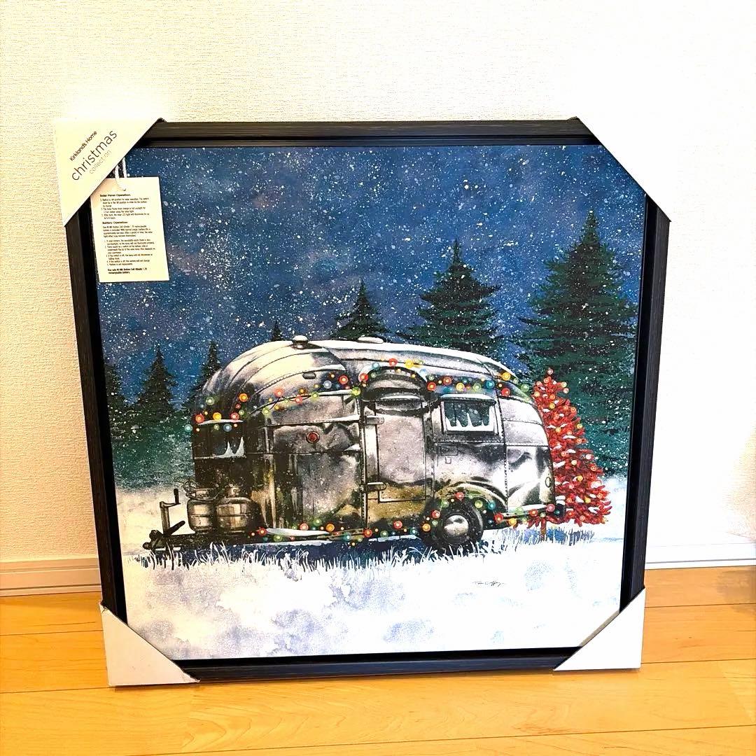 【アメリカで購入】ライトが光るクリスマスのトレーラーアートボード