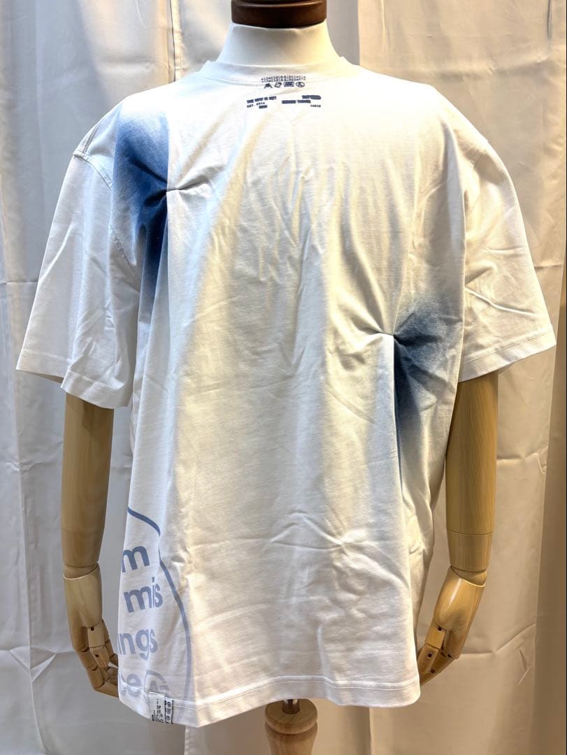 ADER ERROR　Nowia プリントTシャツ ホワイト×ブルー　XLサイズ