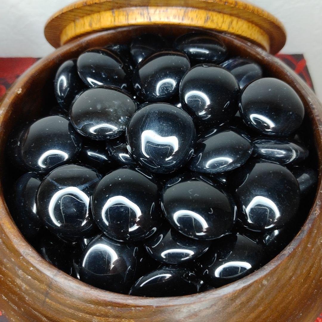 囲碁 碁石 メノウ 瑪瑙碁石 碁笥 セット 碼碯 ゴケ付き 送料無料