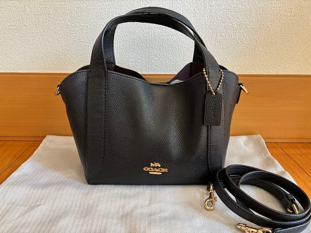 COACHコーチハドリーホーボーミニバケットショルダーバッグ　黒