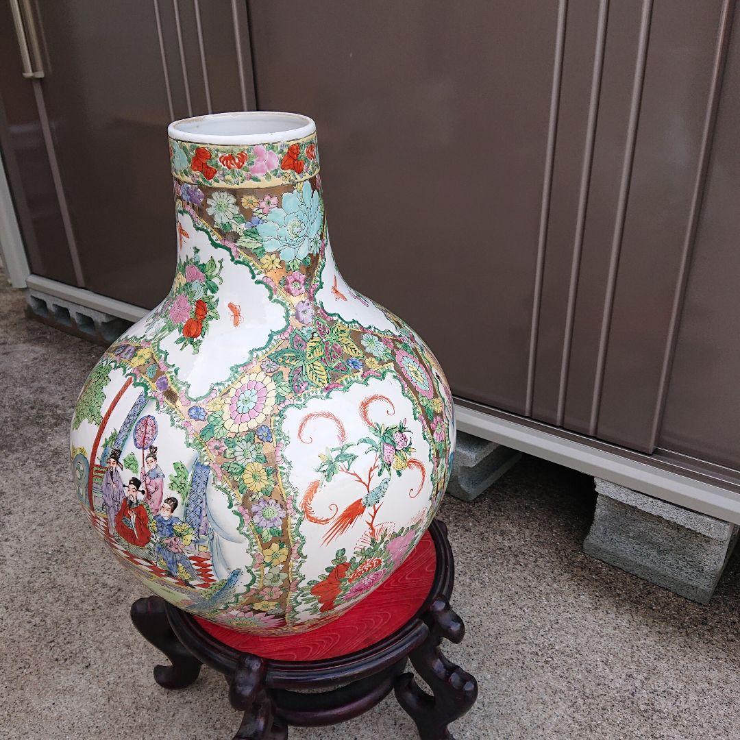 中国美術、飾壺中国華瓶、古美術特大