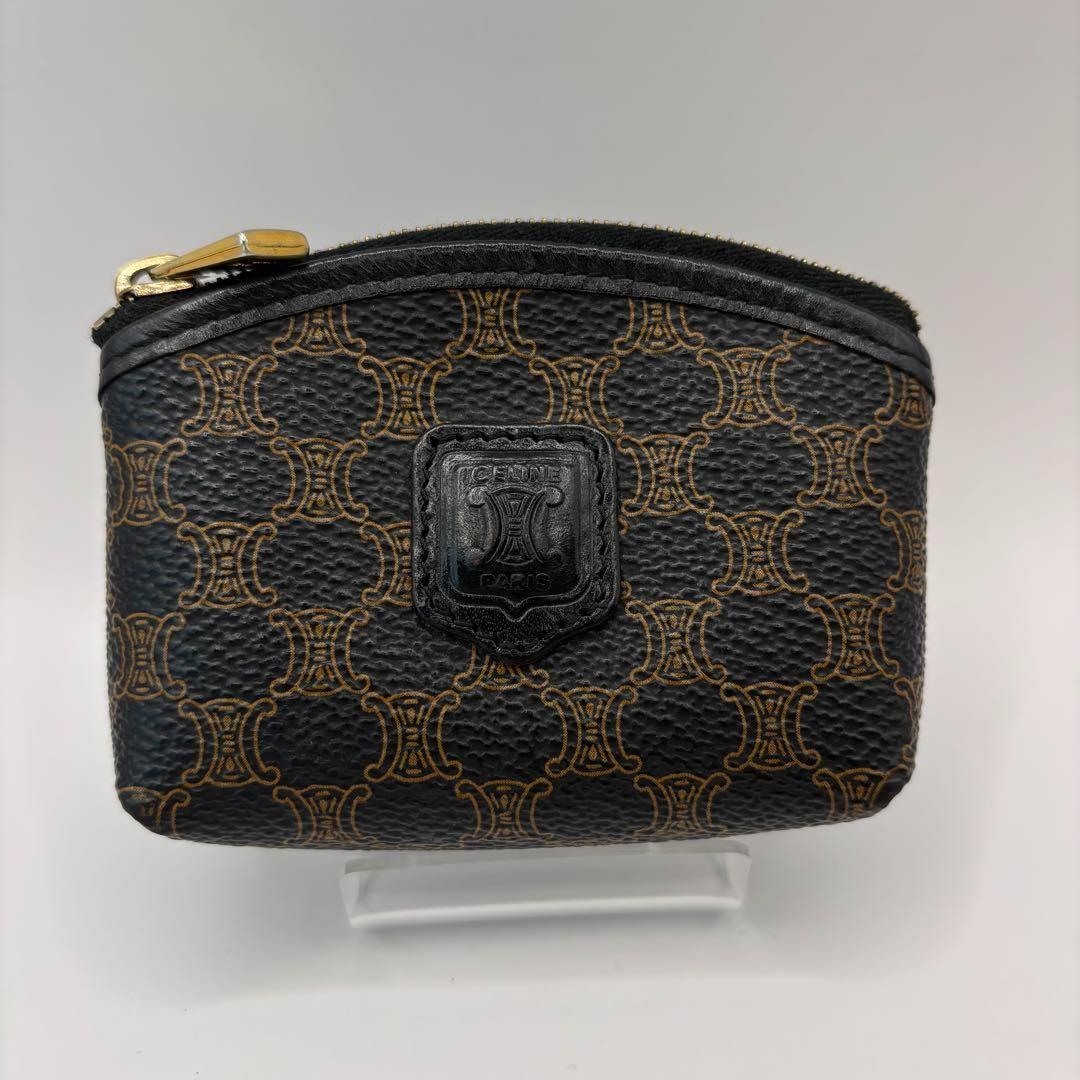 CELINE ケース　マカダム　トリオンフ　ブラック　レザー　黒マカダム