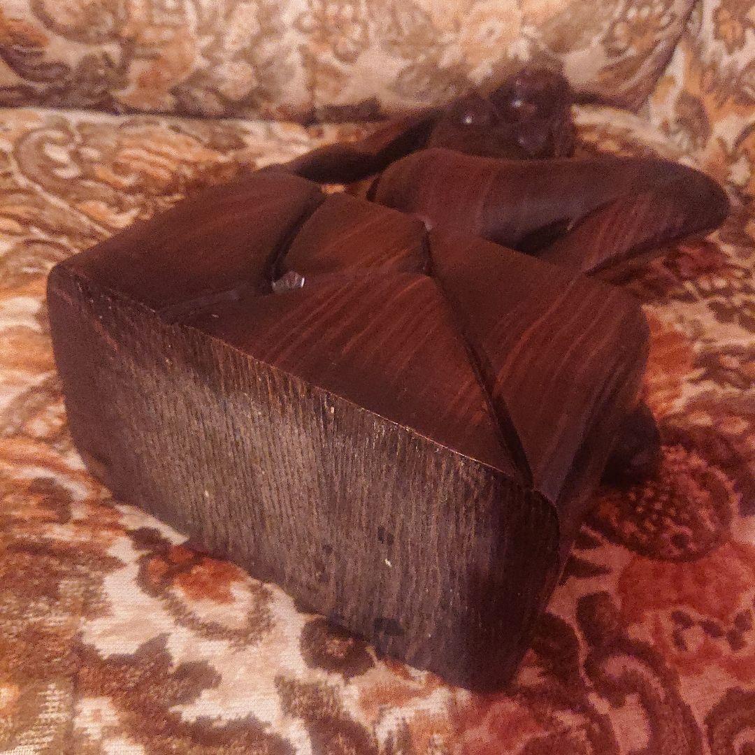 木製女性像 彫刻 ダークブラウンアンティーク