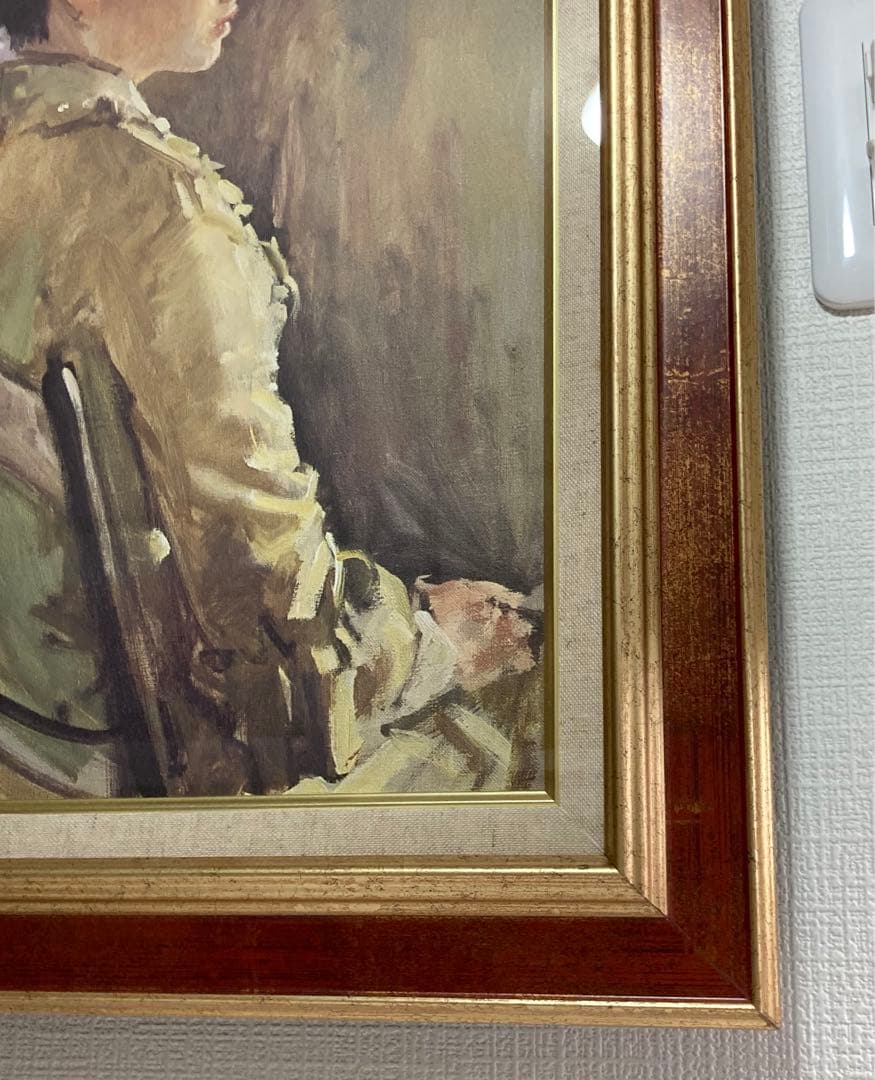 ⭕*️様 最終値下げ/小磯良平『帽子の女』油彩画 (人物画) 複製画 / F3号