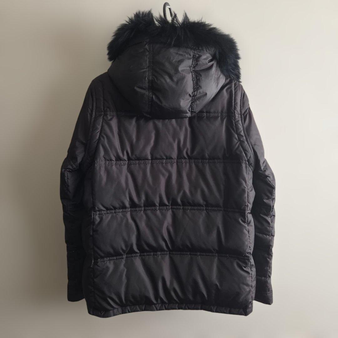 バーバリーブラックレーベル タヌキ毛 ダウンジャケット XL 黒 クリーニング済