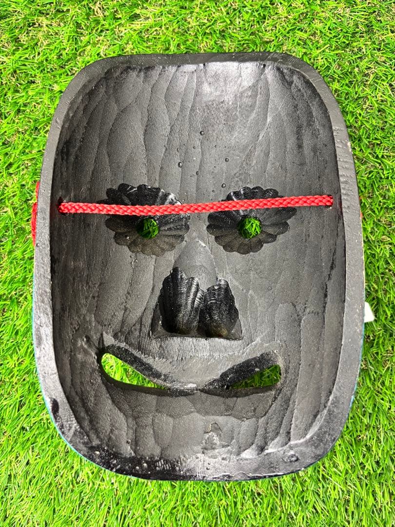 (G911) 能面 木彫り 神楽 面