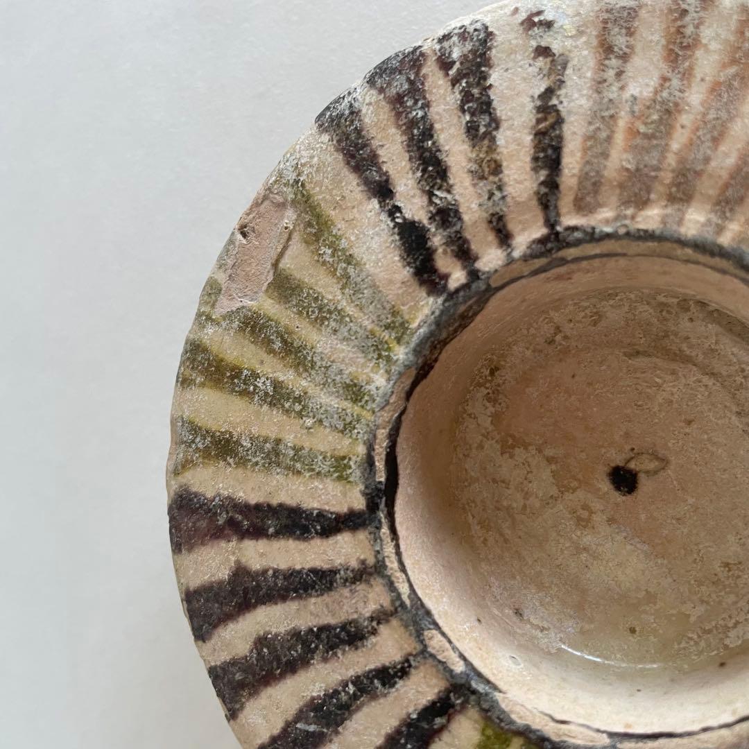 白地多彩幾何学文鉢　イスラム　イラン