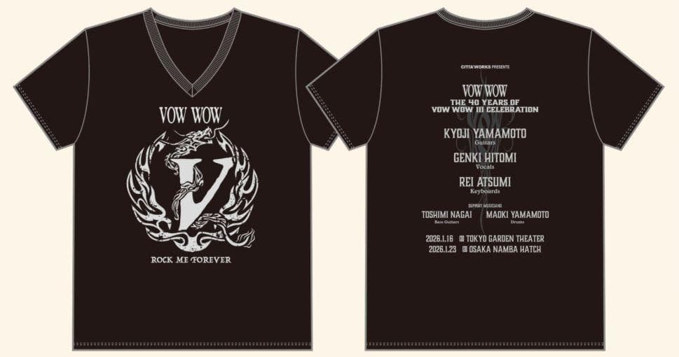 【新品未開封】VOW WOW 2026年 ライブ Tシャツ Lサイズ Vネック