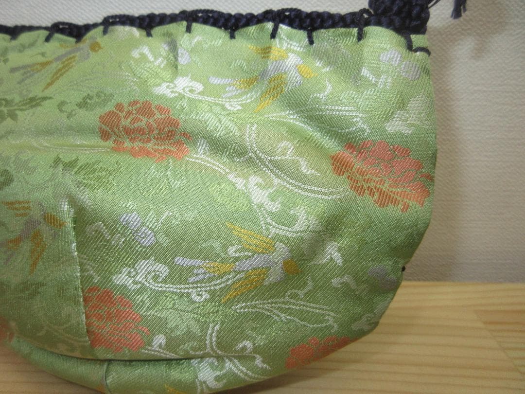 送料込【逢絢亭・新品】茶道具 三つ組仕覆 正絹 牡丹鳥緞子