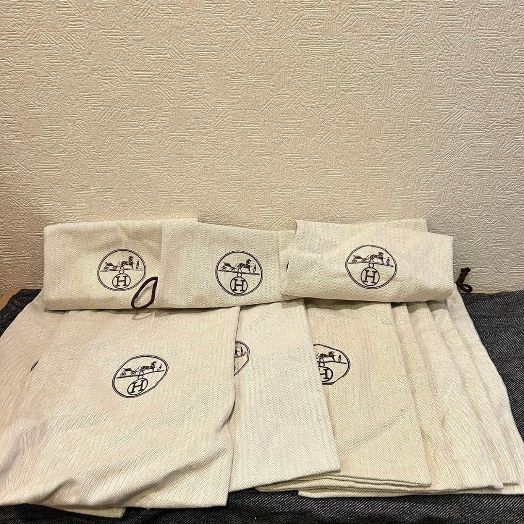 HERMES エルメス 純正 ショップ保存袋 まとめ売り 巾着 ベージュ 11枚