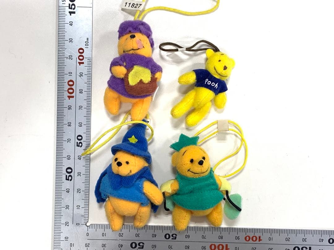 ディズニー　クマのプーさん　ぬいぐるみ　ストラップ　4体セット