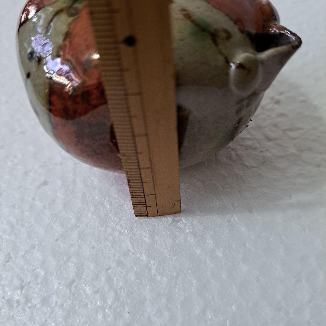 書道具　水滴　赤絵草図　　エクボ持ち手　名刻印