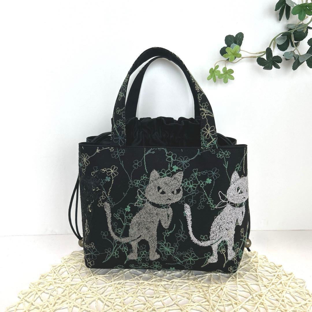 pjcクロッチ君　あおりポケット巾着バッグ　ハンドメイド