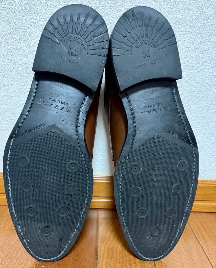 美品　REGALリーガル 本革 茶色 ダブルモンクストラップ 25.5cm