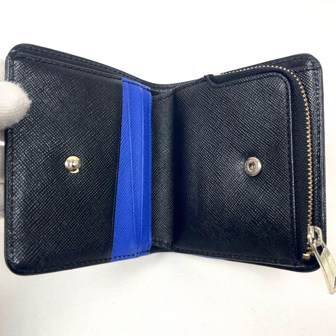 ポールスミス　二つ折り財布　ロゴプリント　サフィアーノ　ダブルフラップ　未使用級