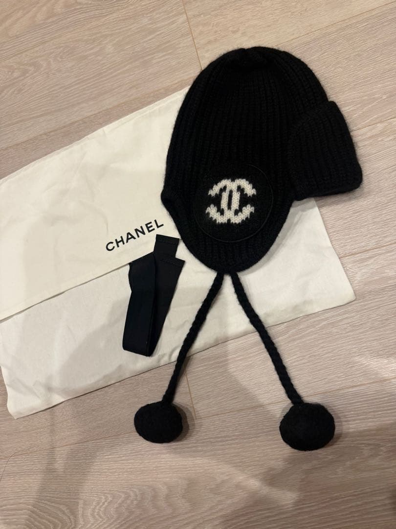 CHANEL CCロゴ ニットキャップ