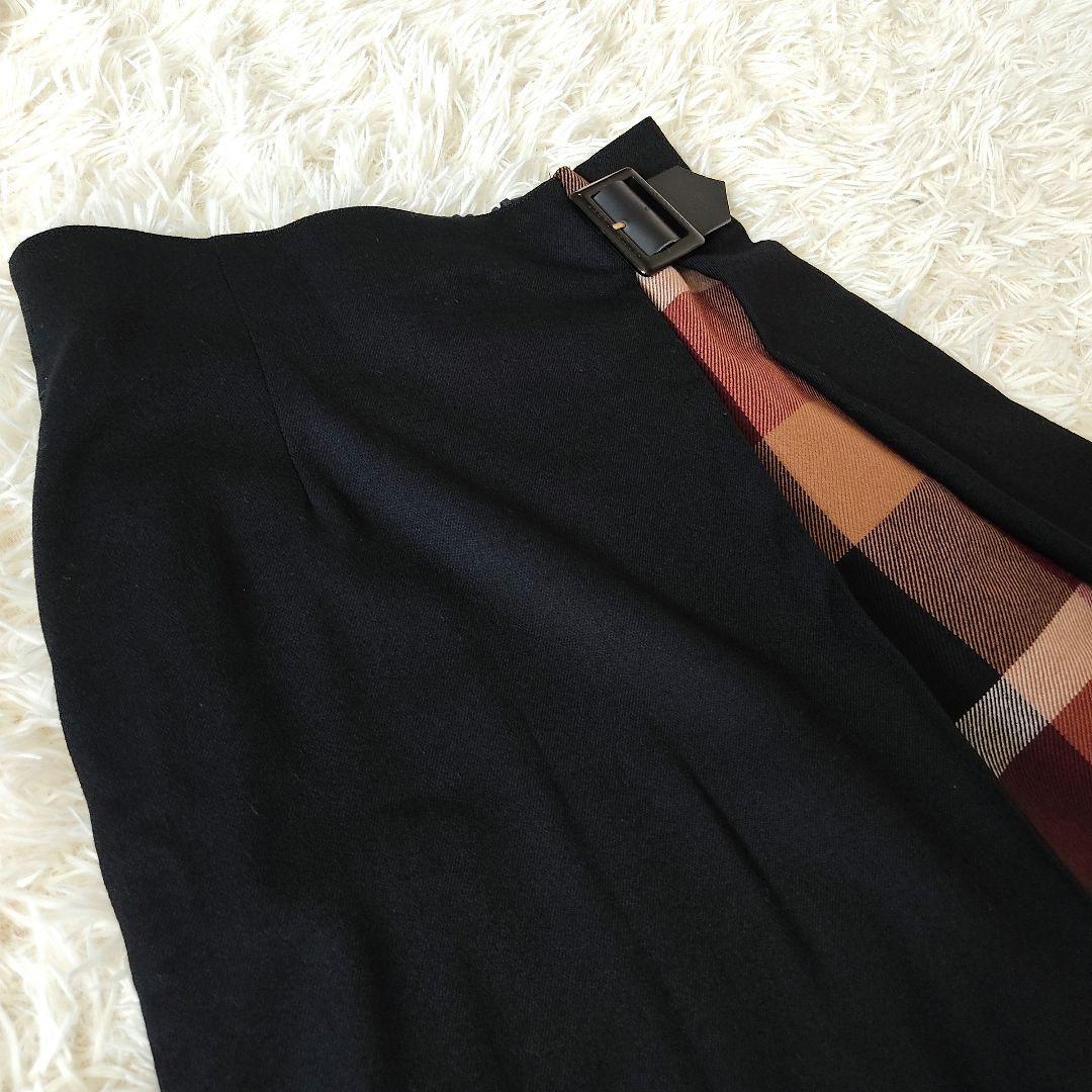 ブルーレーベルクレストブリッジ　CBチェック　ウールライクツイルガウチョパンツ