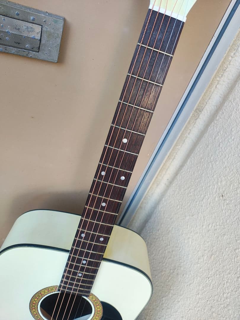 経年 超美品 昭和レトロ 白いギター Excess W-1300 PU付エレアコ