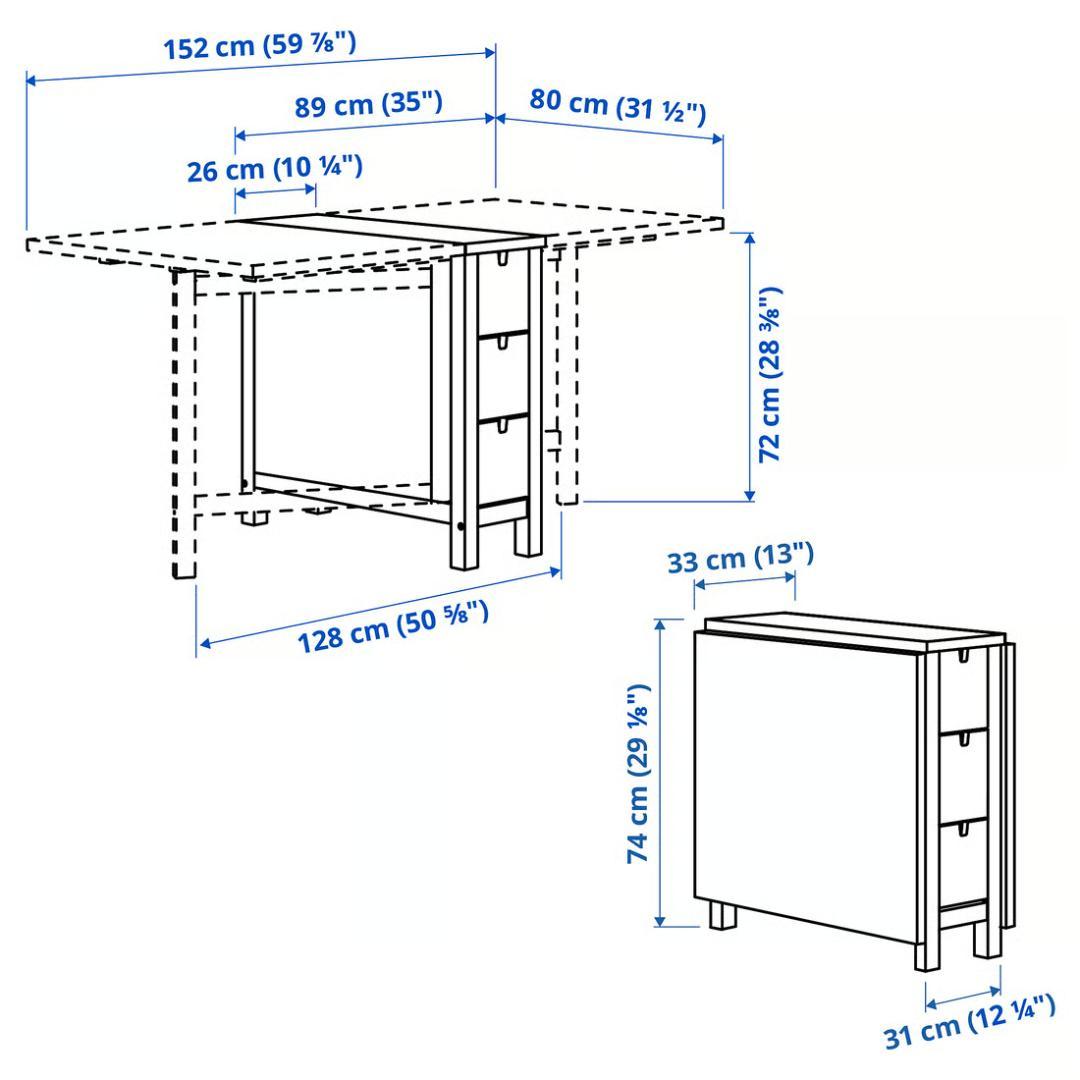 美品 IKEA NORDEN ノールデン ダイニングテーブル ホワイト