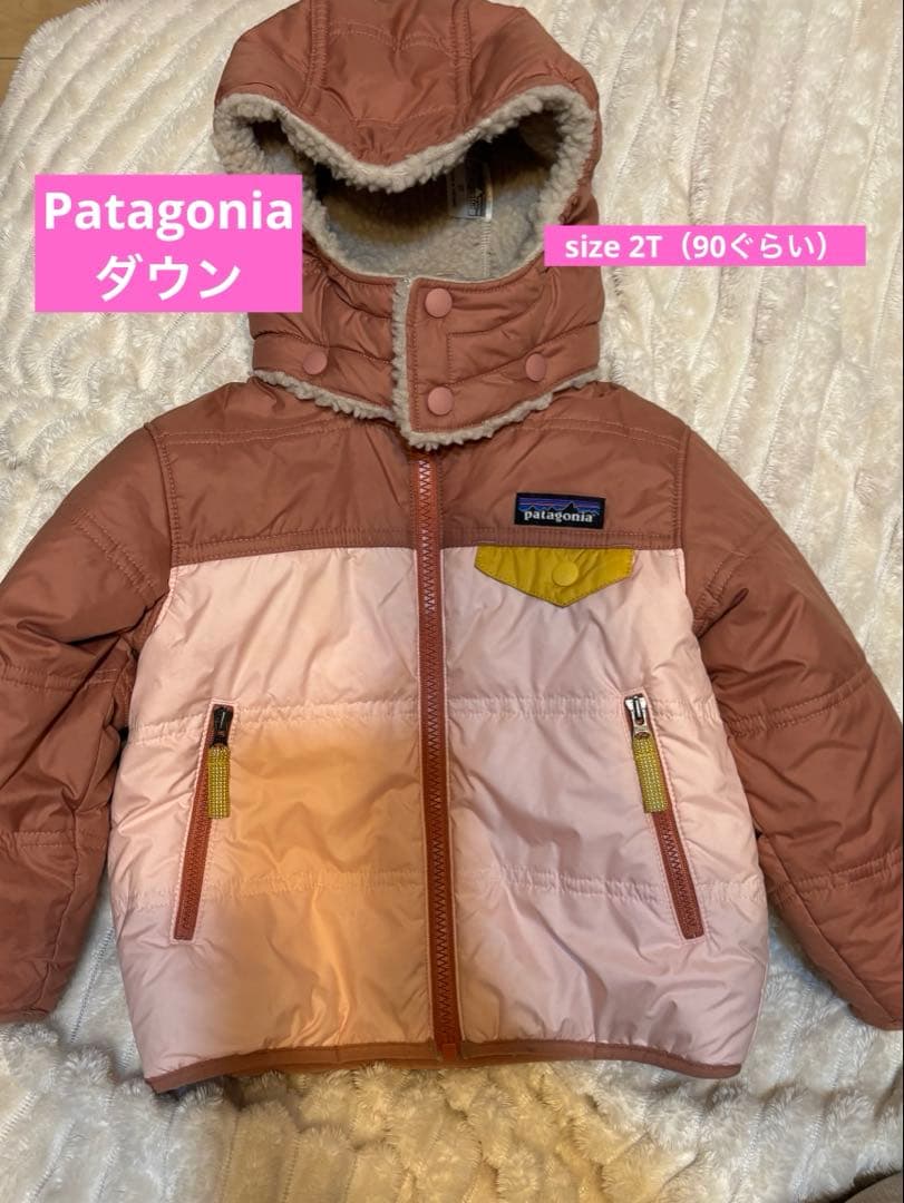 Patagonia フード付き中綿コート 2T ピンク