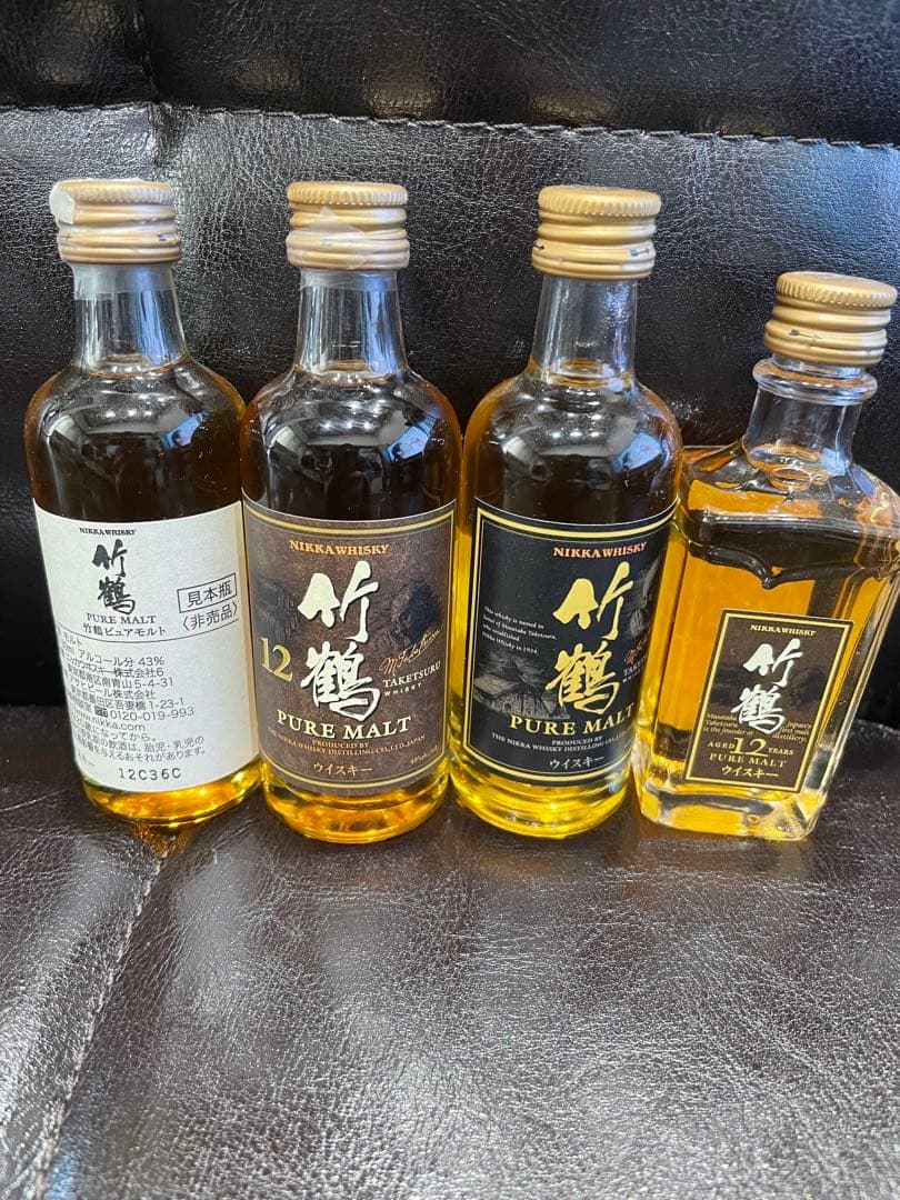 ニッカウヰスキー 竹鶴 ラベル違い　ミニ　ミニチュアボトル 4種