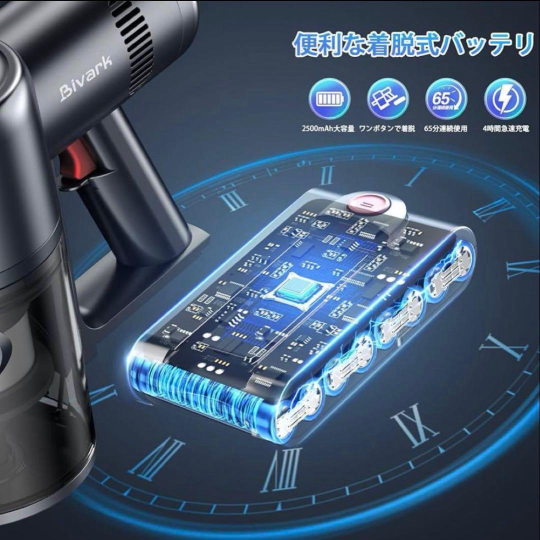【新品未使用】コードレス掃除機 LEDライト付＆50Kpa強力吸引＆自立式