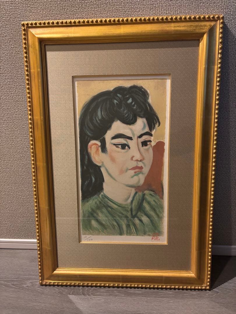 美品 梅原龍三郎「姑娘/クーニャン」リトグラフ 落款有 額縁入 油彩画の巨匠