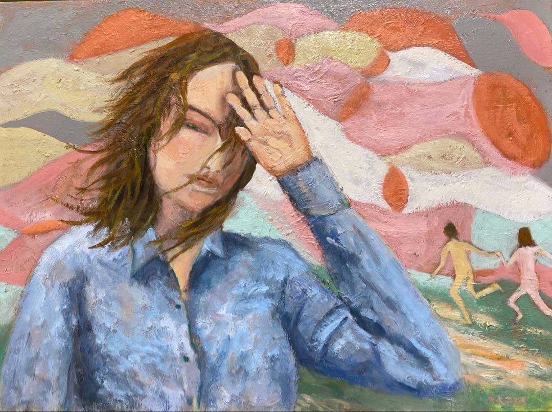 白昼夢 P8 油彩画 人物画 oil painting art