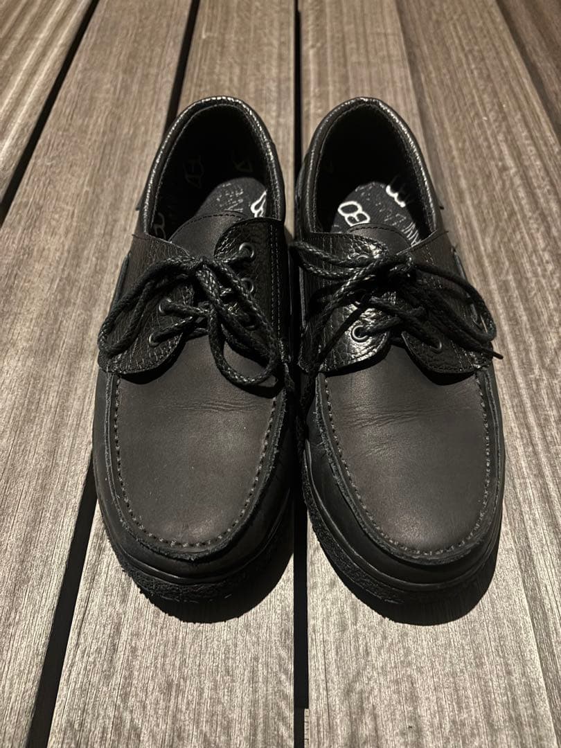 MANEBU FOURTHIRTY ブラック モカシンシューズ レザー