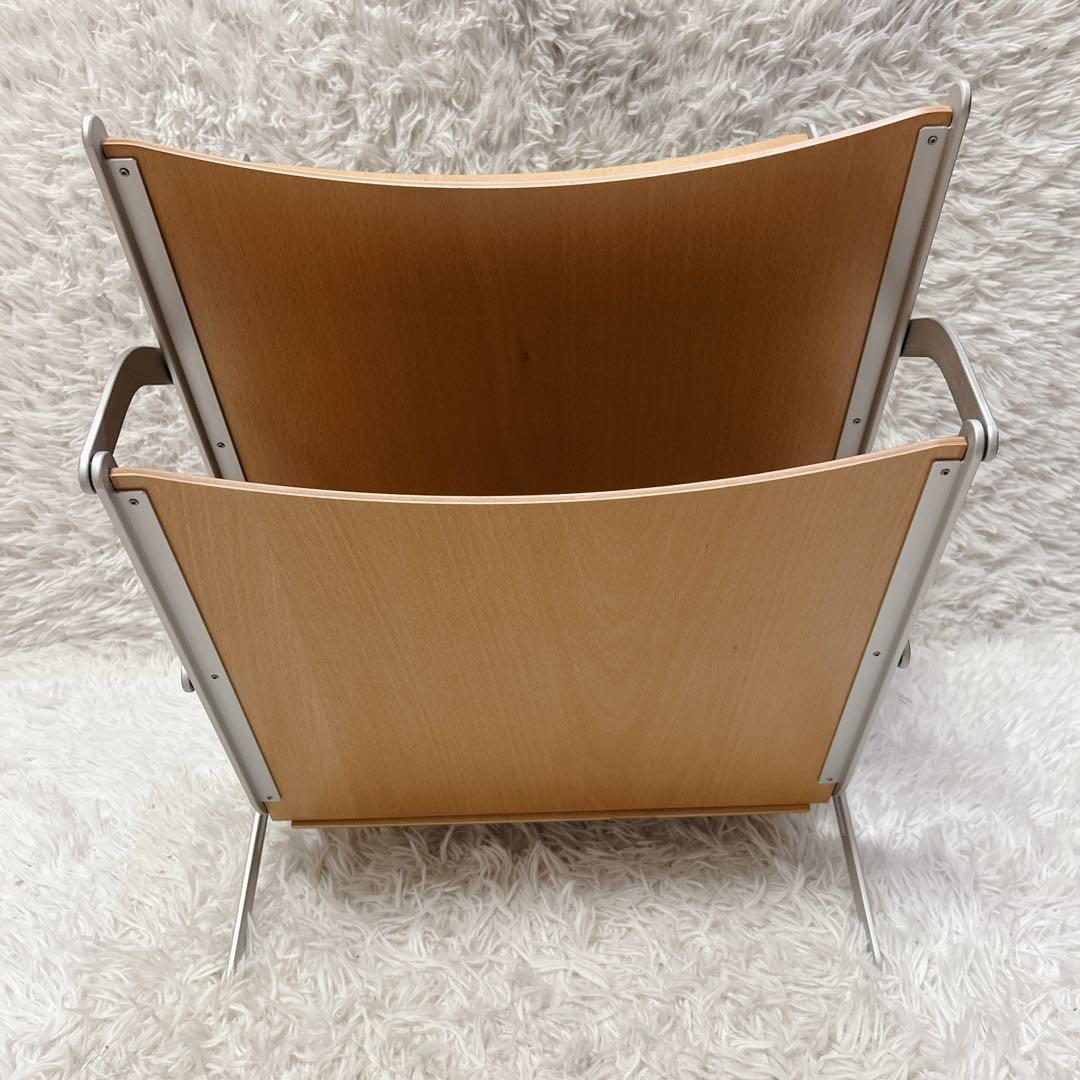 YCAMI イカミ 折りたたみ式 マガジンラック アルミ+ウッド