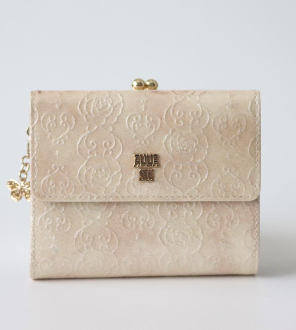 新品タグ付き【ANNA SUI アナスイ】ローズハート 口金 がま口二つ折り財布