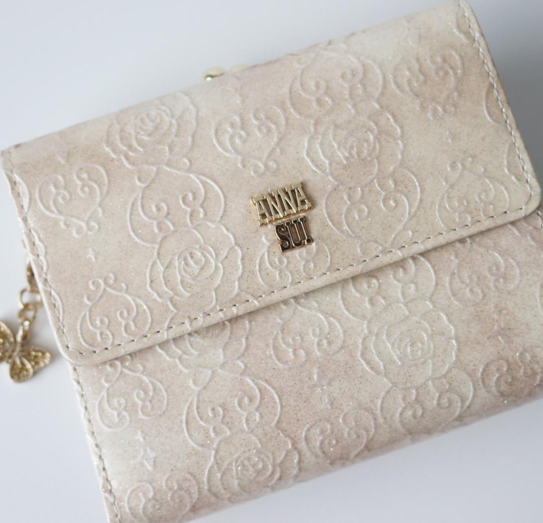 新品タグ付き【ANNA SUI アナスイ】ローズハート 口金 がま口二つ折り財布