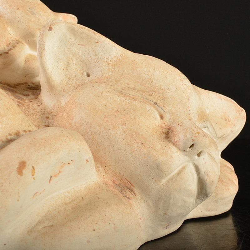 備前焼　古備前　白備前　猫　置物　M　R7151