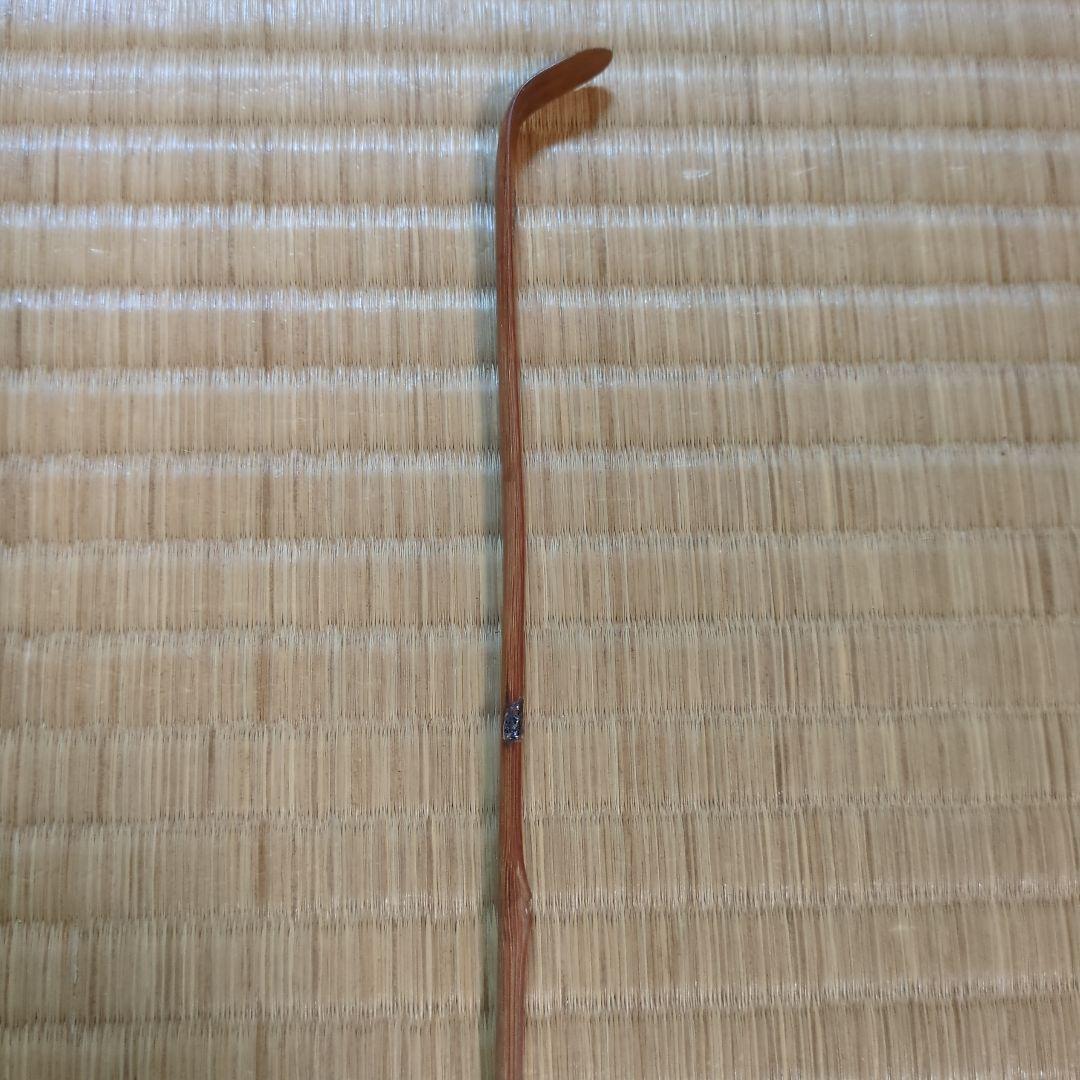 銀象篏茶杓　銘「落葉」